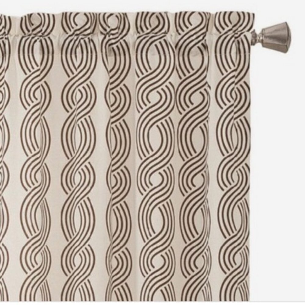 PAIRS to Go Curtain Panels Zaya Neutral Chocolate Brown 2 Panel Set 28” x 84” - Picture 2 of 13